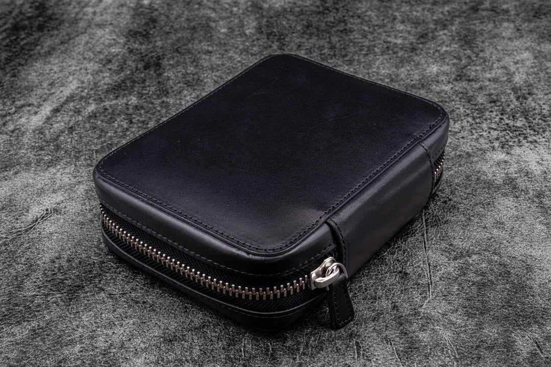 Galen Leather - Expansi-Pouch Leather Wide 10 Slots Pen Case - Black