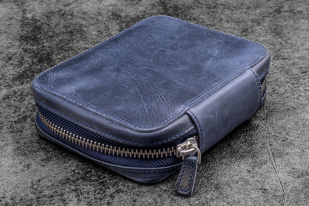 Galen Leather - Expansi-Pouch Leather Wide 10 Slots Pen Case - C. H. Navy Blue