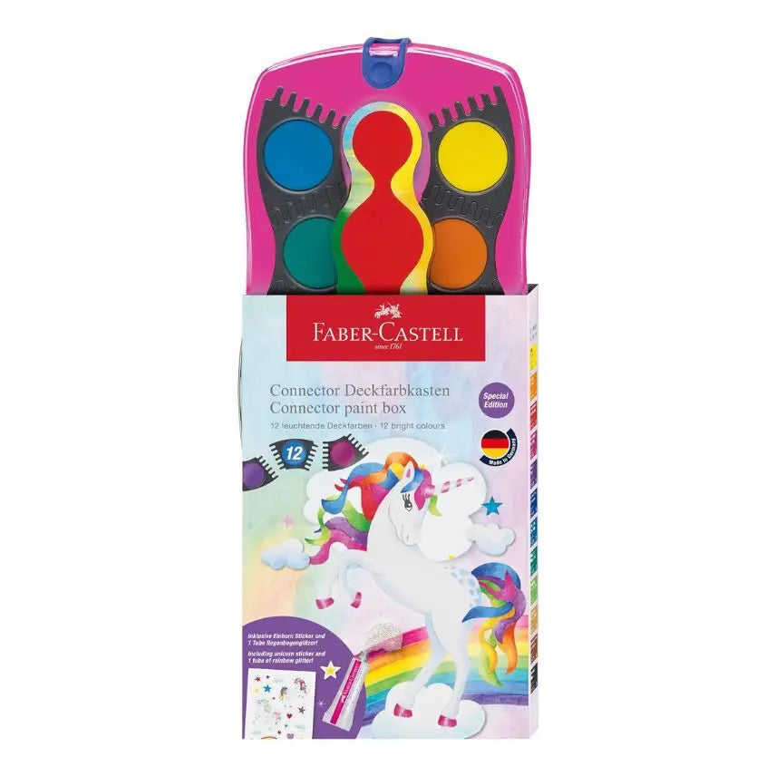 Faber-Castell - Connector Paint Box - 12 Colours - Unicorn