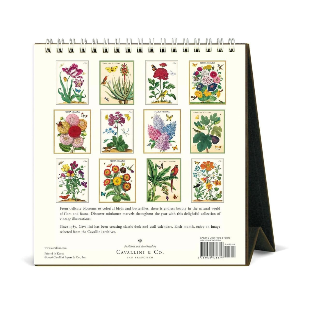 Cavallini & Co - 2027 Desk Calendar - Flora and Fauna