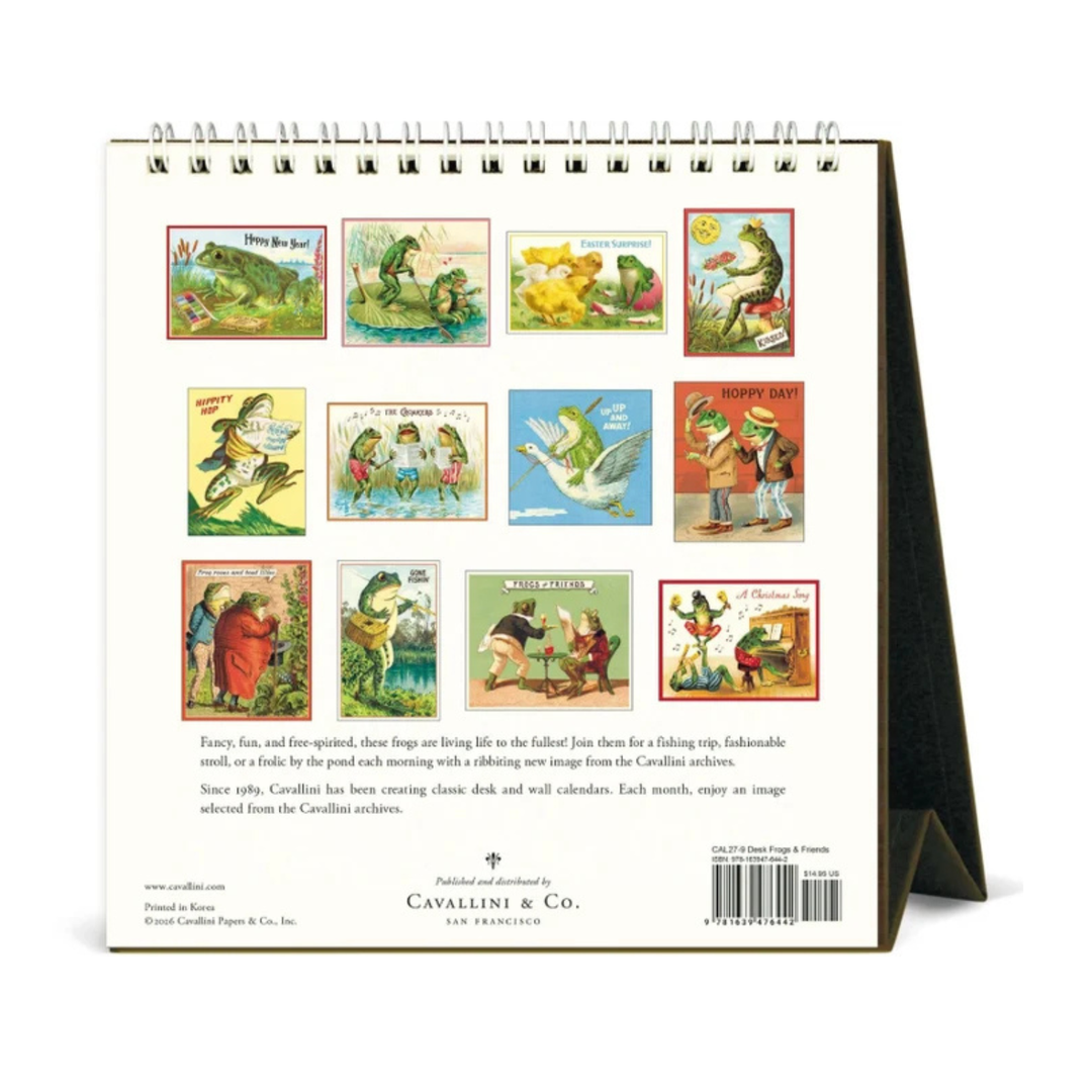 Cavallini & Co - 2027 Desk Calendar - Frogs & Friends