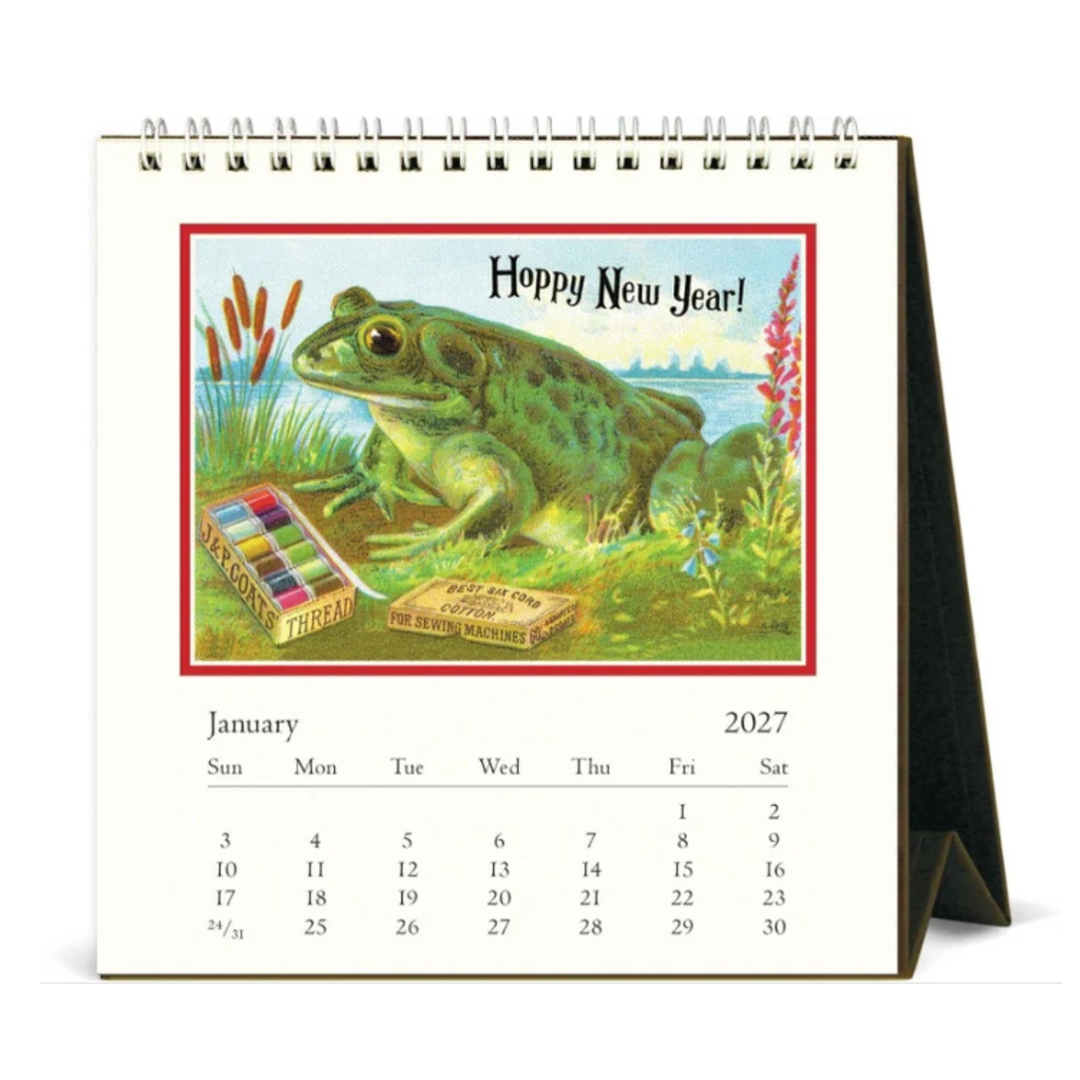 Cavallini & Co - 2027 Desk Calendar - Frogs & Friends