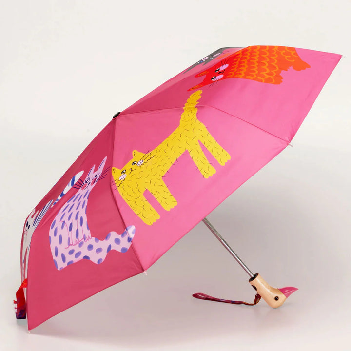 Original Duckhead - Compact Umbrella - Fuchsia Arty Cats