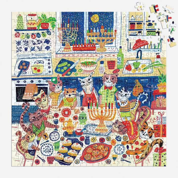 Galison - 500 Piece Puzzle - Happy Hanukcats