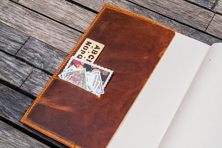 Galen Leather - Leather Slim A5 Notebook / Planner Cover - Crazy Horse Brown