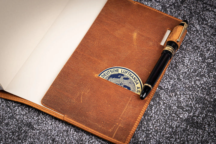 Galen Leather - Leather Slim A5 Notebook / Planner Cover - Crazy Horse Brown