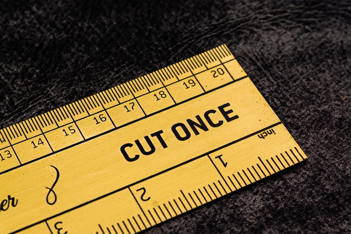 Galen Leather - Vintage Inspired Brass Ruler - Imperial & Metric Measurements