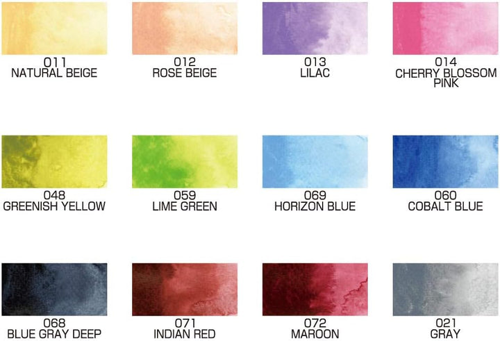 KURETAKE - Gansai Tambi Water-based Pigment Paint - 12 Colour Set II