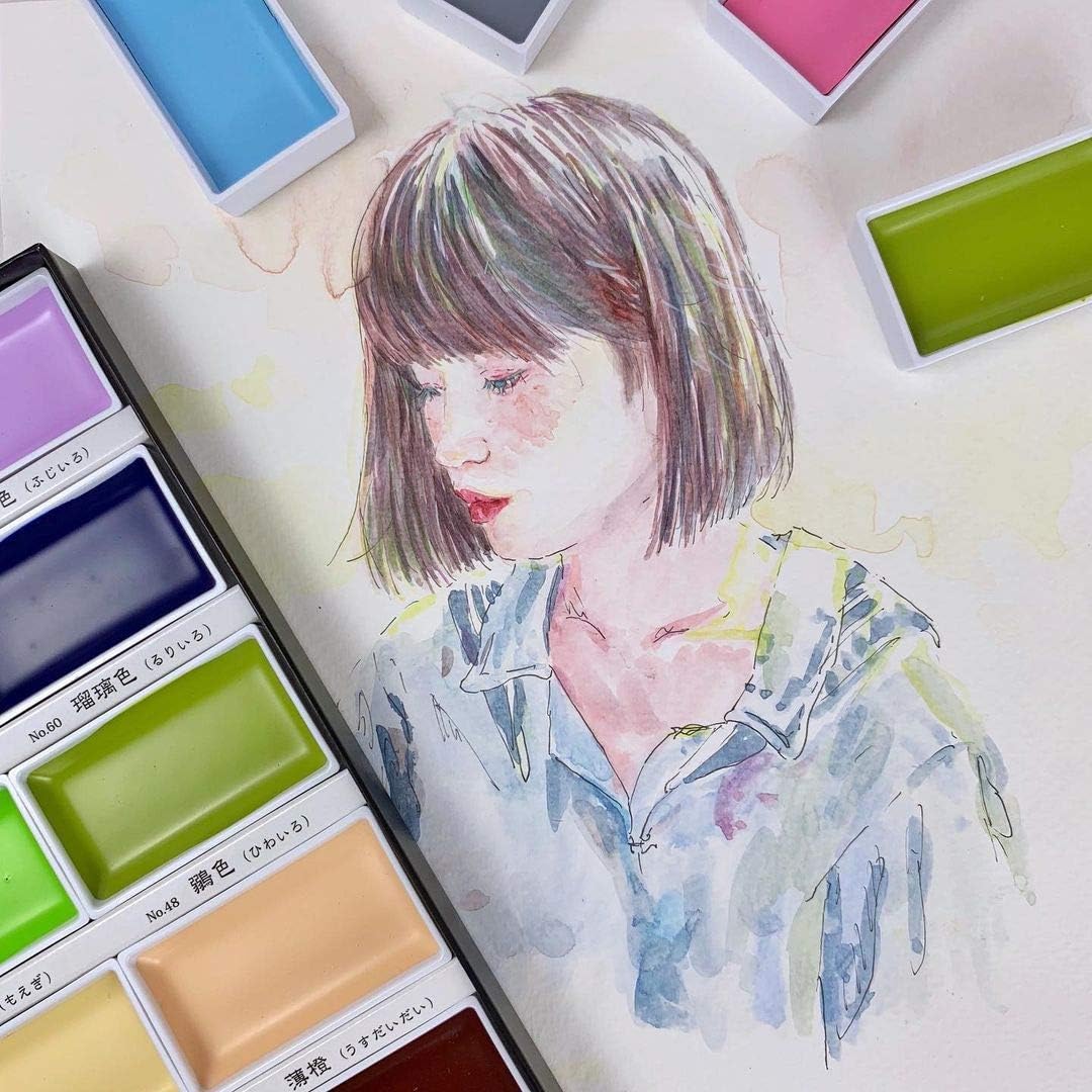 KURETAKE - Gansai Tambi Water-based Pigment Paint - 12 Colour Set II