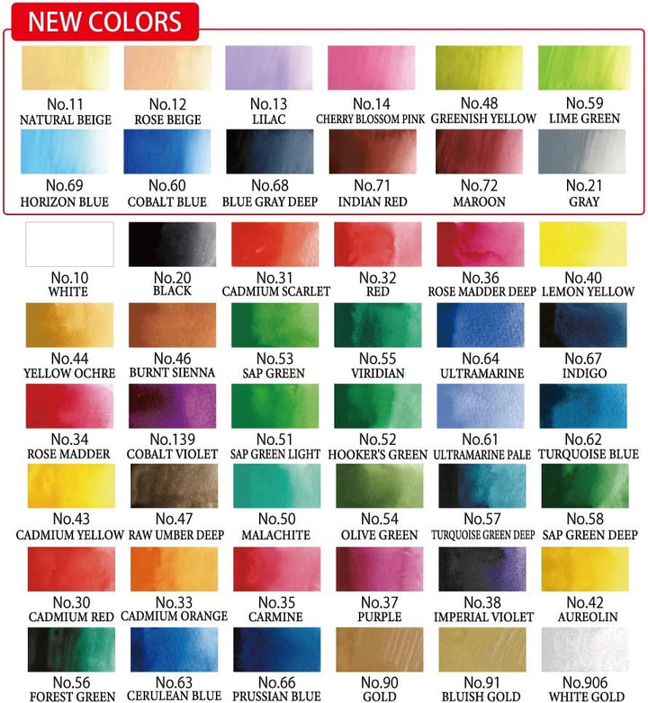 KURETAKE - Gansai Tambi Water-based Pigment Paint - 48 Colour Set