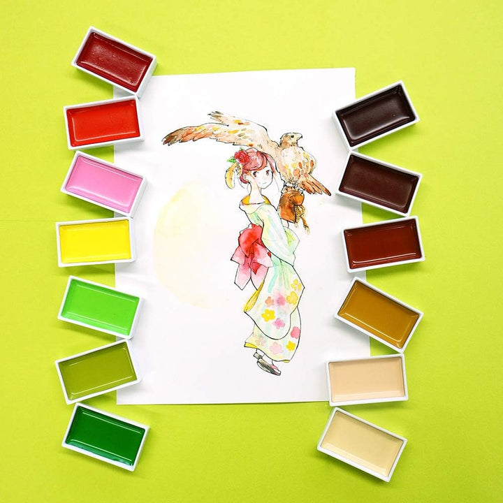 KURETAKE - Gansai Tambi Water-based Pigment Paint - 48 Colour Set