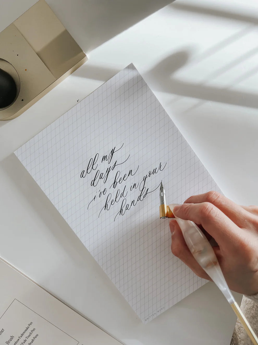 Written Word Calligraphy - A5 Slanted Guide Notepad
