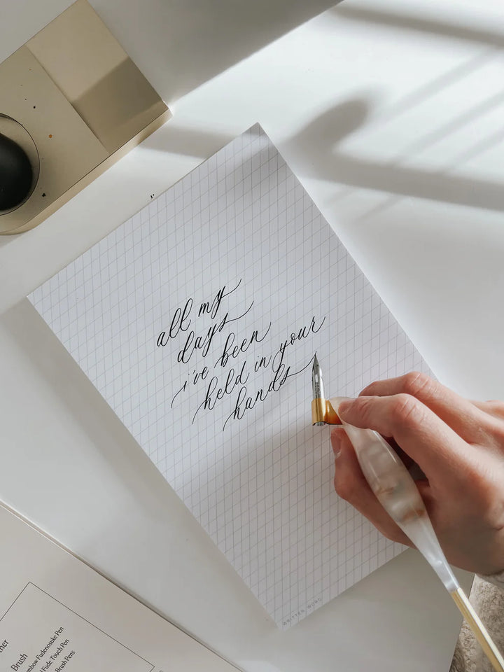 Written Word Calligraphy - A5 Slanted Guide Notepad