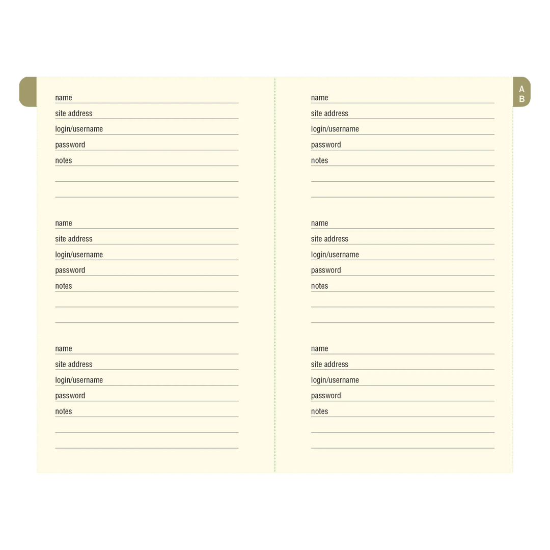 Peter Pauper Press - Internet Address & Password Logbook - Midnight Floral
