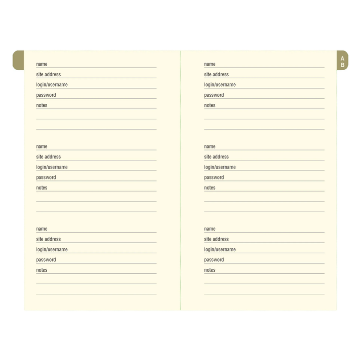 Peter Pauper Press - Internet Address & Password Logbook - Midnight Floral