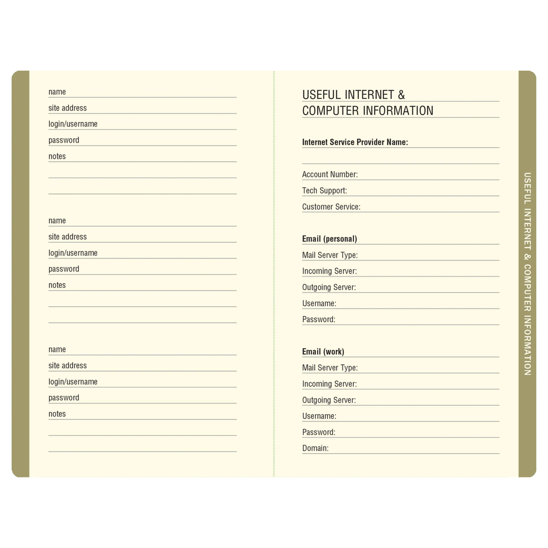 Peter Pauper Press - Internet Address & Password Logbook - Midnight Floral
