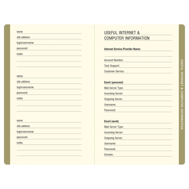 Peter Pauper Press - Internet Address & Password Logbook - Midnight Floral