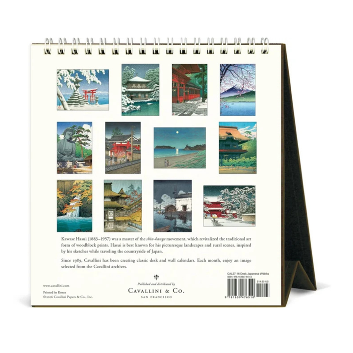 Cavallini & Co - 2027 Desk Calendar - Japanese Woodblocks