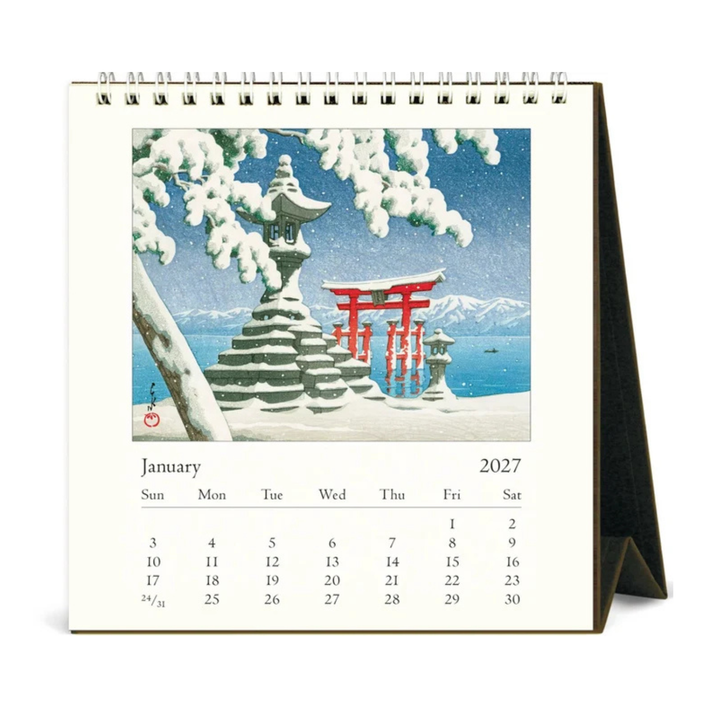 Cavallini & Co - 2027 Desk Calendar - Japanese Woodblocks