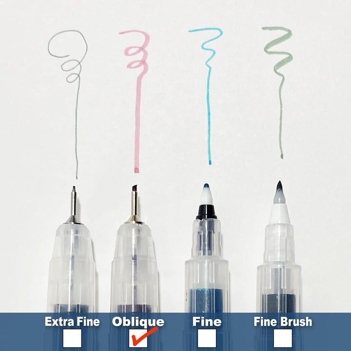 Kuretake - Karappo-Pen 5-Piece Set - Oblique Tip