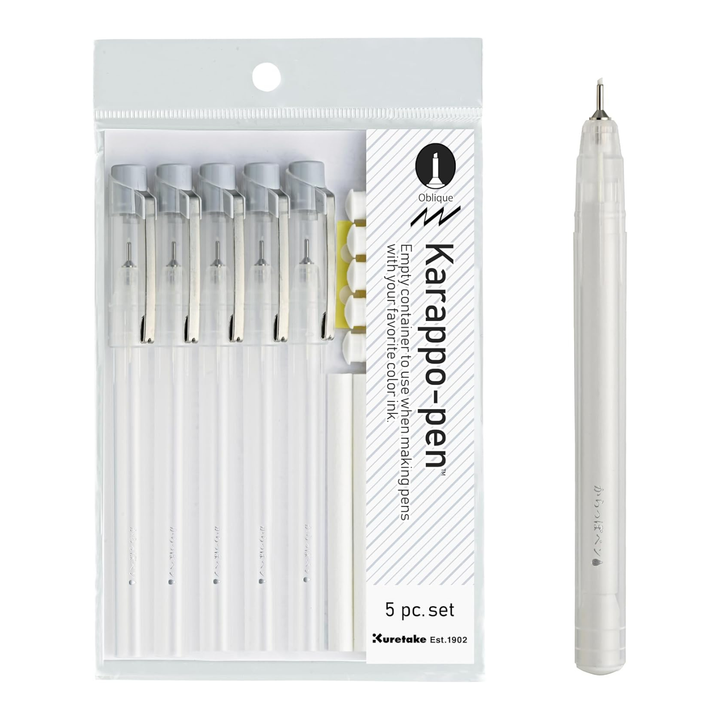 Kuretake - Karappo-Pen 5-Piece Set - Oblique Tip
