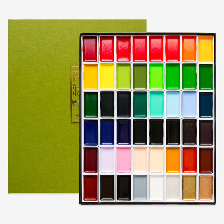 KURETAKE - Gansai Tambi Water-based Pigment Paint - 48 Colour Set
