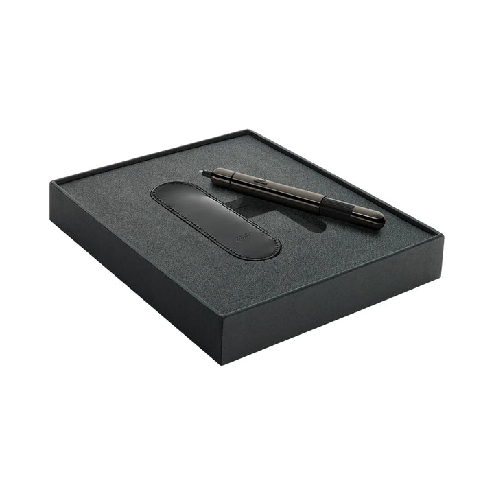 LAMY Pico - Ballpoint Pen and Leather Pouch Set - Ruthenium