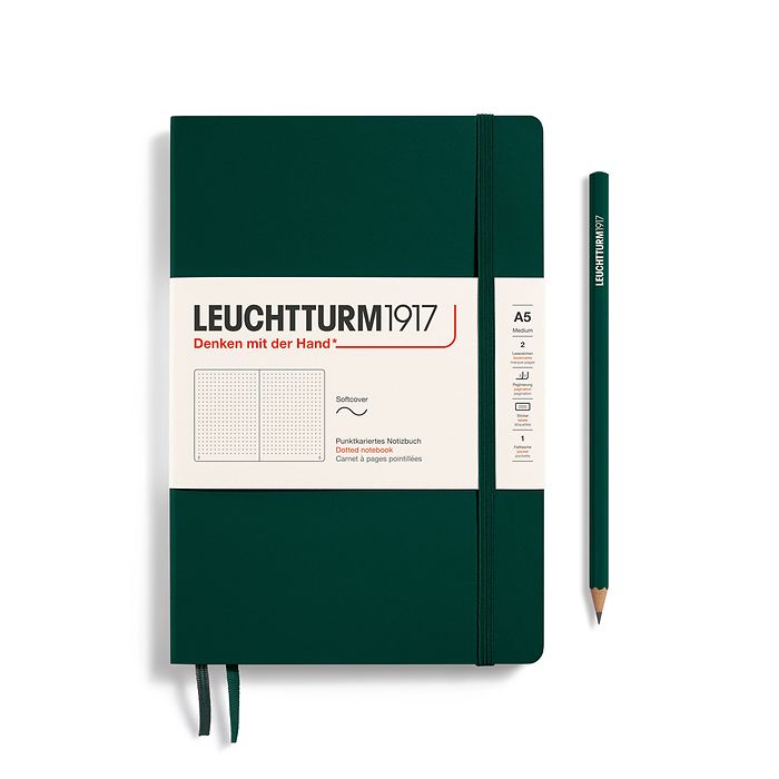 Leuchtturm1917 - Softcover A5 Notebook - 123 Numbered Pages - Forest Green