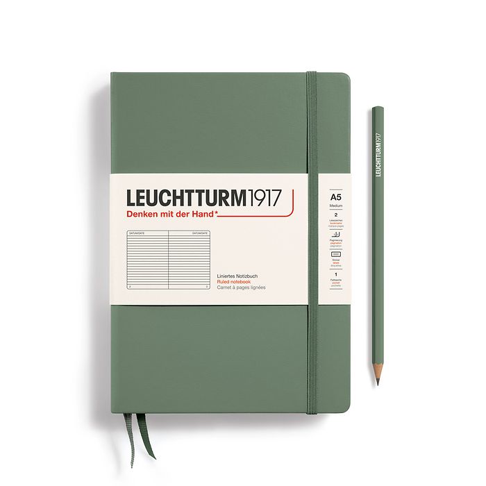 LEUCHTTRUM 1917 – A5 Hardcover Notebook - 251 numbered pages - Olive