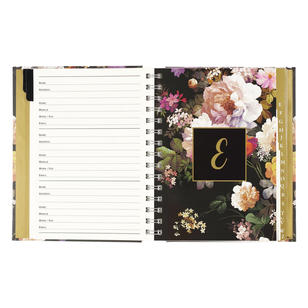 Peter Pauper Press - Large Address Book - Midnight Floral