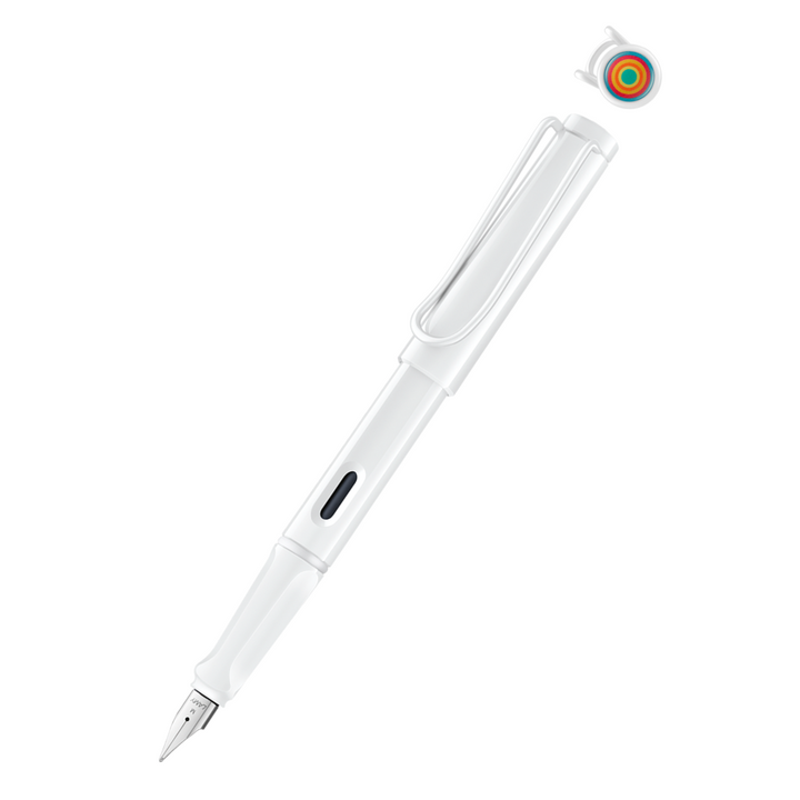 Lamy - Fountain Pen Safari Set All White with Multi-Colour Rings