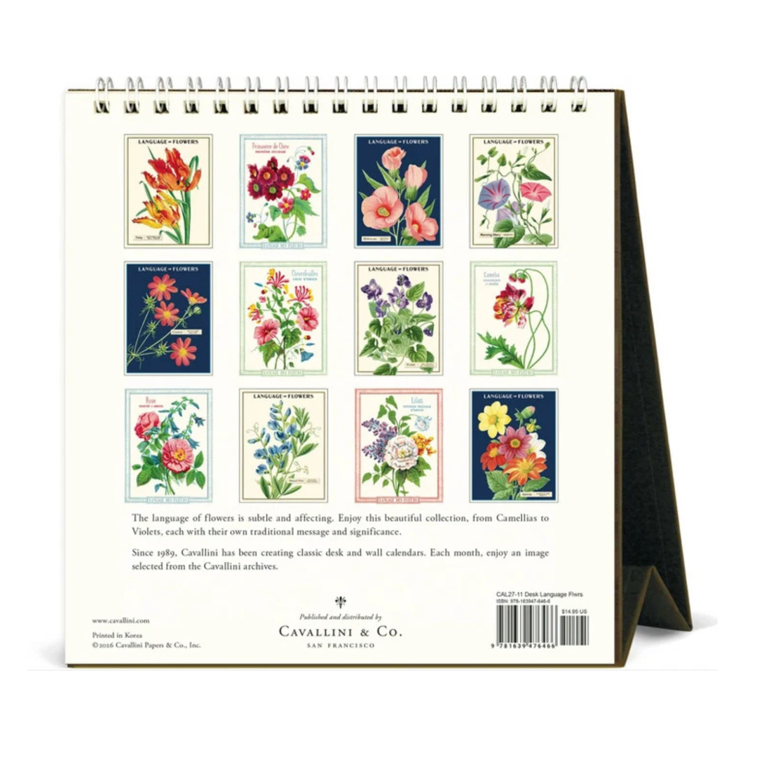 Cavallini & Co - 2027 Desk Calendar - Language of Flowers
