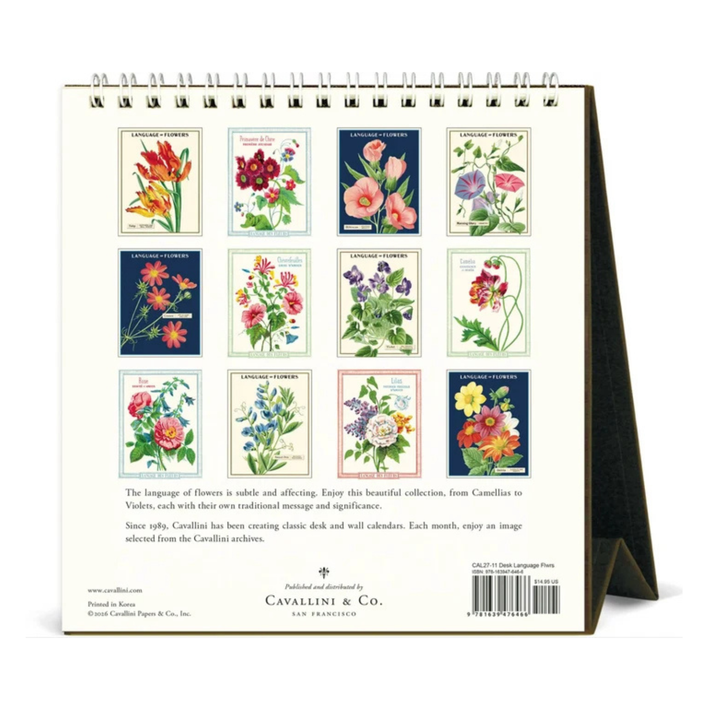 Cavallini & Co - 2027 Desk Calendar - Language of Flowers