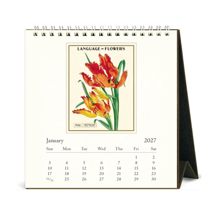 Cavallini & Co - 2027 Desk Calendar - Language of Flowers