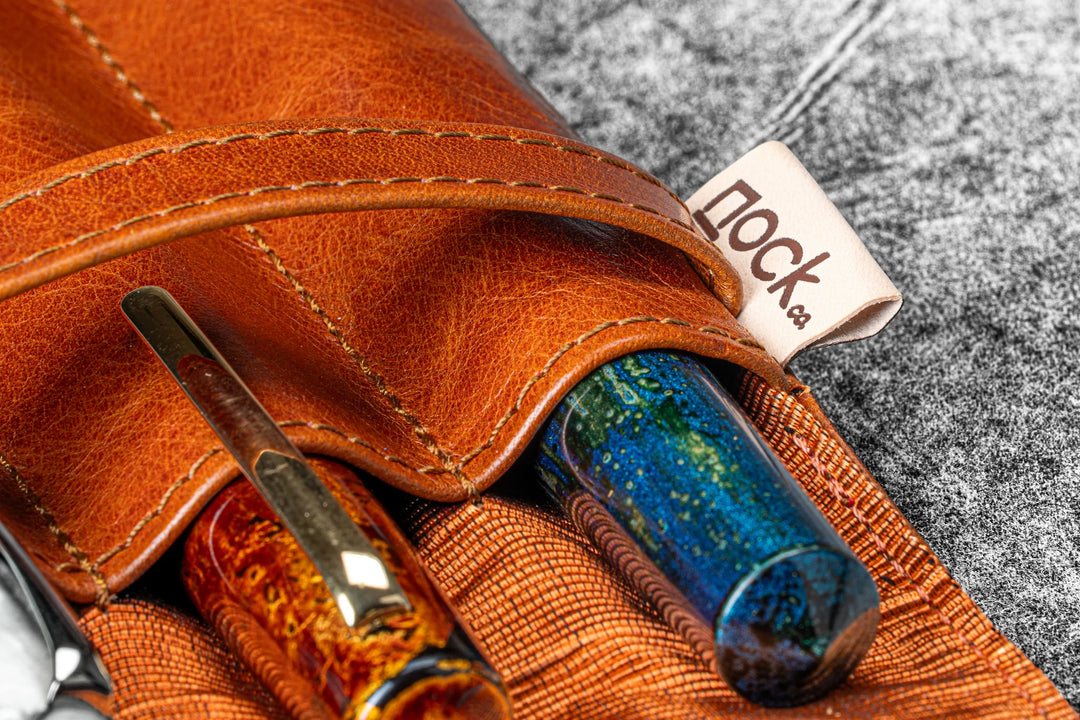 Galen Leather - Legacy Collection - Nock Co Leather - Lookout Pen Case - Deep Cognac