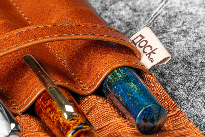 Galen Leather - Legacy Collection - Nock Co Leather - Lookout Pen Case - Deep Cognac
