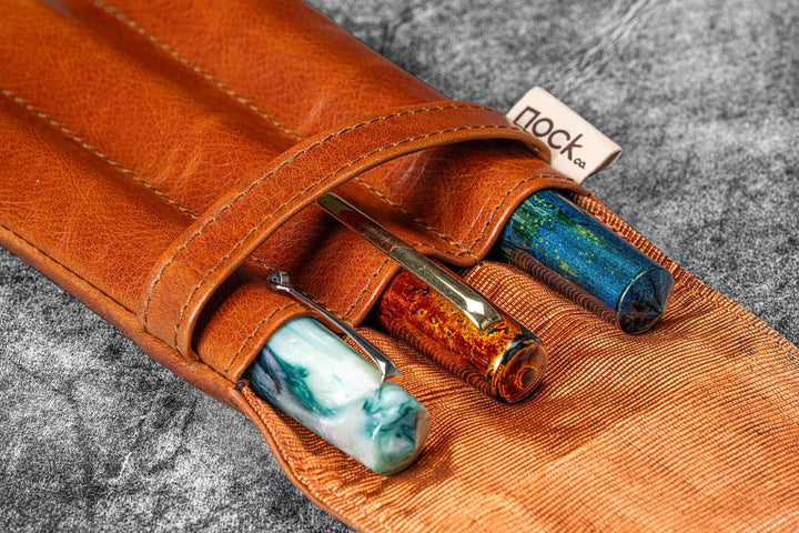 Galen Leather - Legacy Collection - Nock Co Leather - Lookout Pen Case - Deep Cognac
