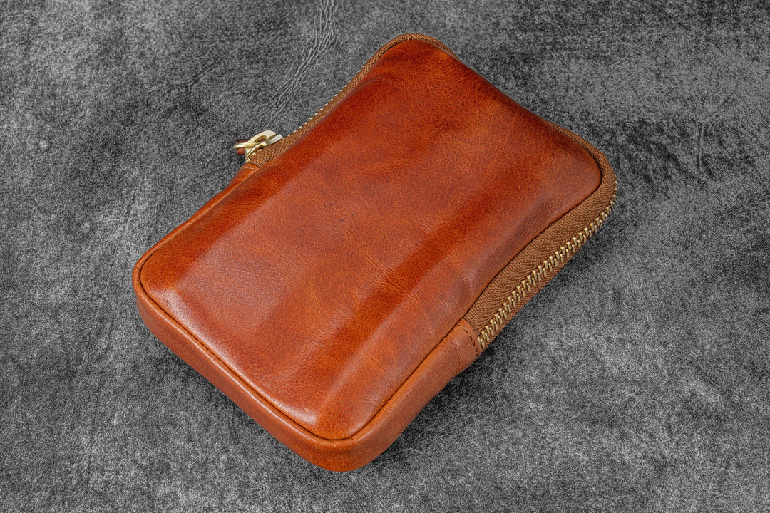 Galen Leather - Legacy Collection - Nock Co Leather - Sinclair Pen Case - Deep Cognac