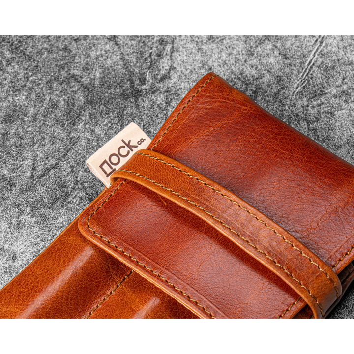 Galen Leather - Legacy Collection - Nock Co Leather - Lookout Pen Case - Deep Cognac