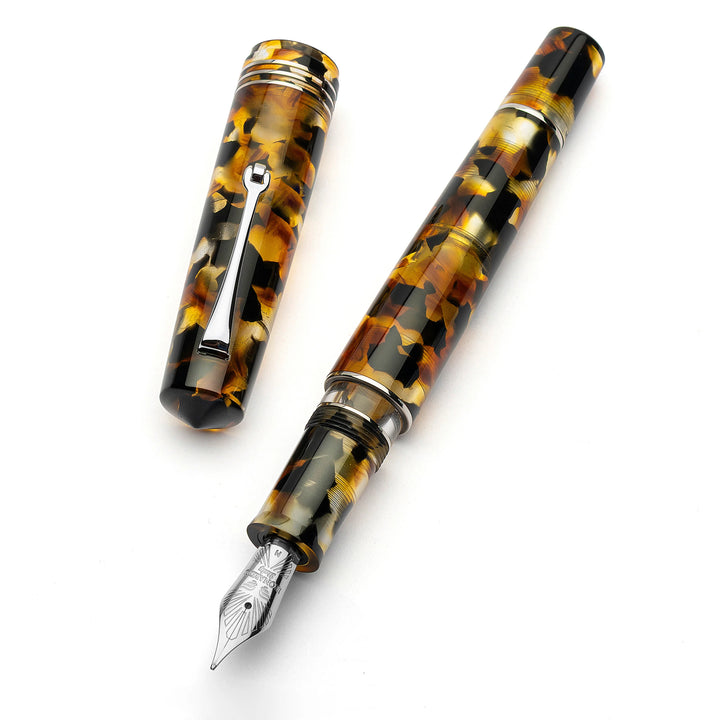 Leonardo Pen - Momento Zero Grande 2.0 Fountain Pen -Sottobosco (Silver Trims/Steel nib #6)