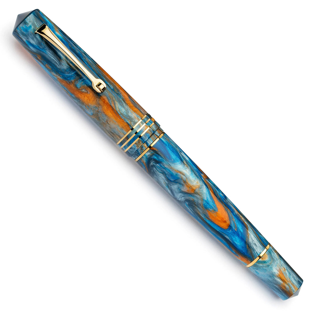 Leonardo Pen - Momento Zero Grande 2.0 Fountain Pen Exclusive Edition - Ocean Sunrise (Gold Trim/Steel Nib)