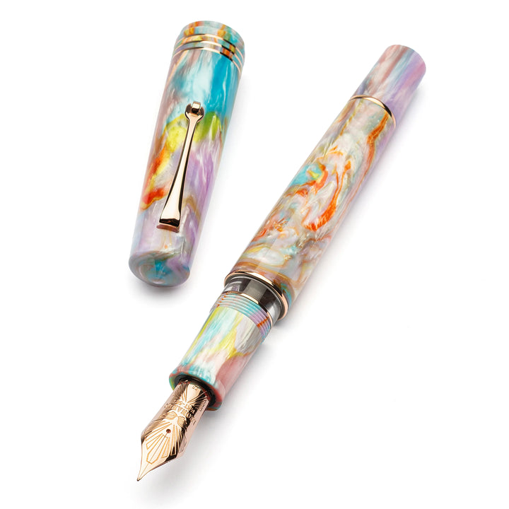 Leonardo Pen - Momento Zero Grande 2.0 Fountain Pen Exclusive Edition - Primary Manipulation 4 (Rose Gold Trim/Steel Nib)