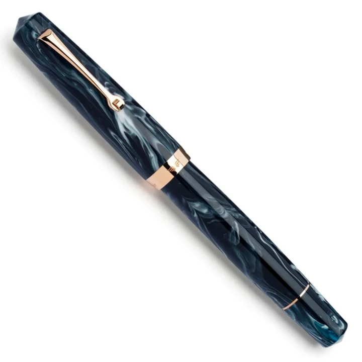 Leonardo Pen - Momento Magico Limited Edition Fountain Pen - Arctic Blast with Rose Gold Trim