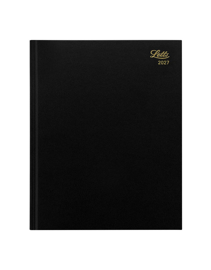 Letts of London - 2027 A5 Standard Quarto Day to a Page Planner- English - Black