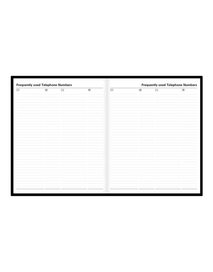 Letts of London - 2027 A5 Standard Quarto Day to a Page Planner- English - Black