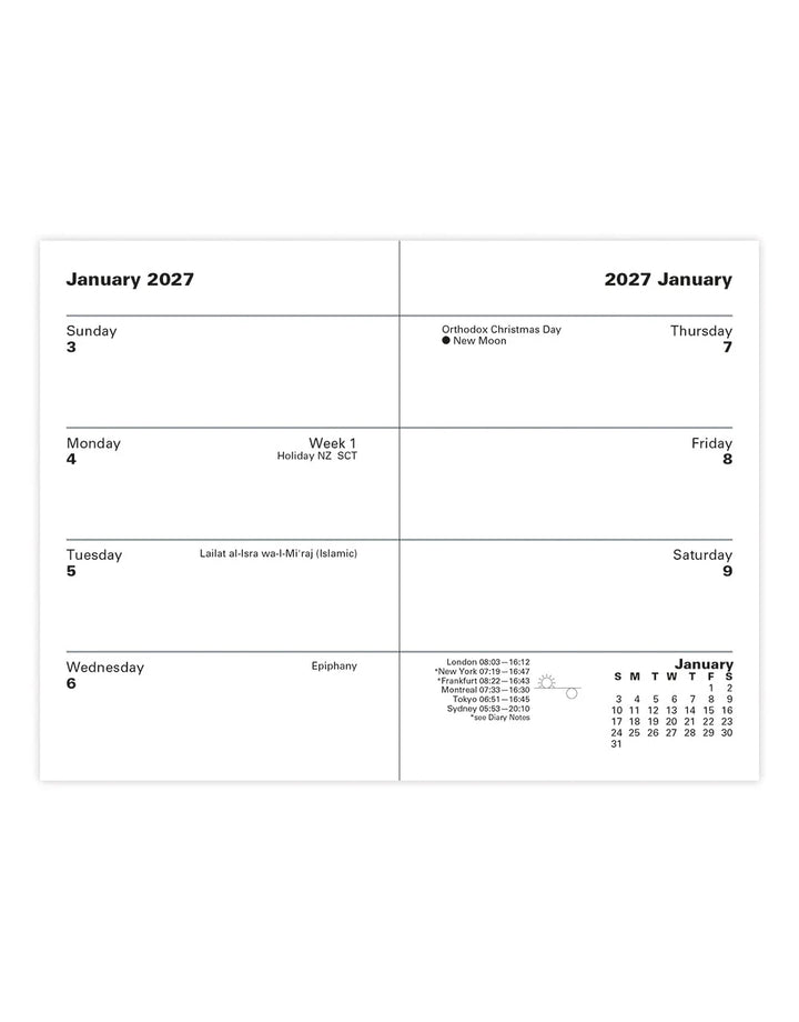 Letts of London - 2027 Classic Mini Pocket Week to View Planner - Sunday Start - English - Black