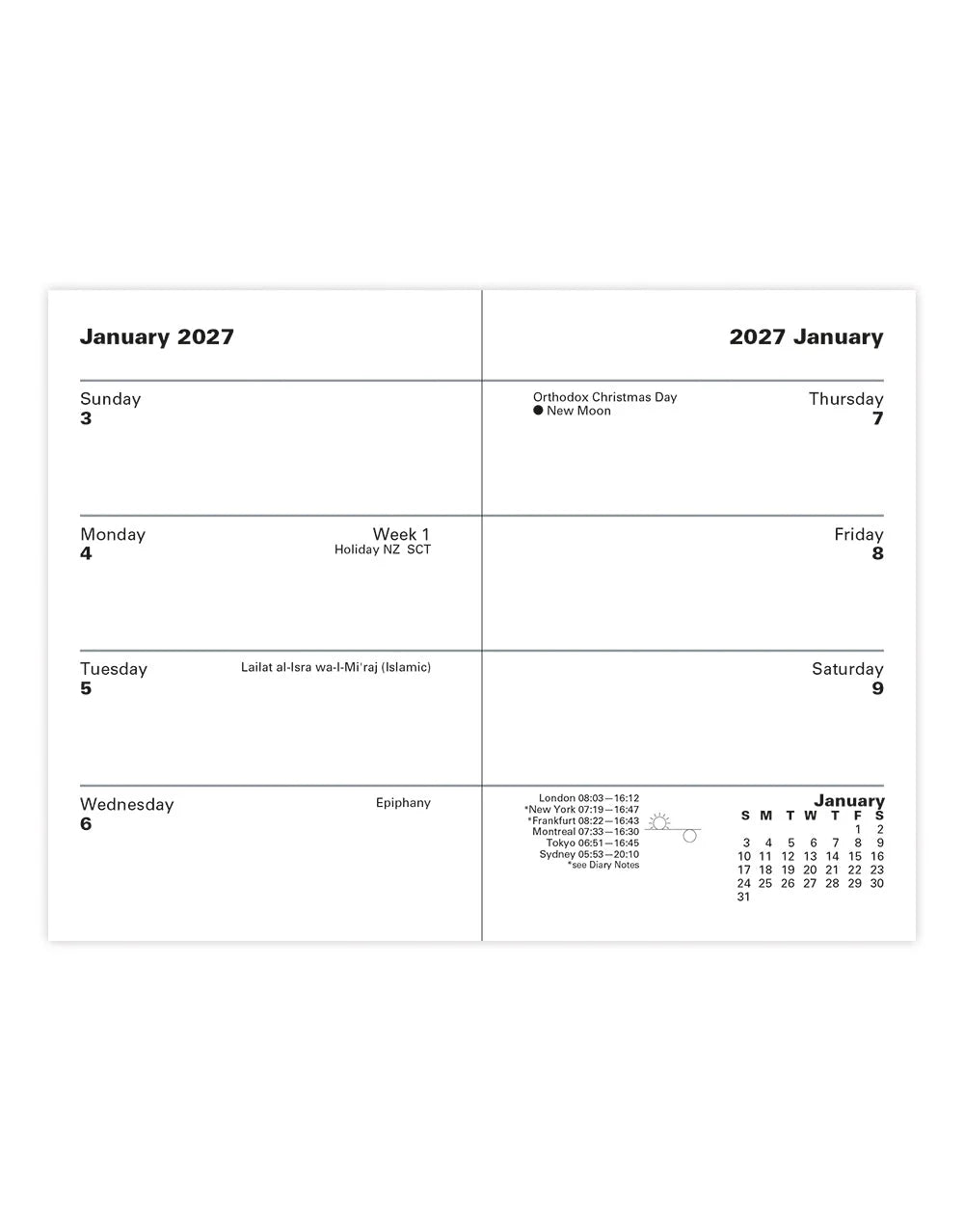 Letts of London - 2027 Classic Mini Pocket Week to View Planner - Sunday Start - English - Dark Blue