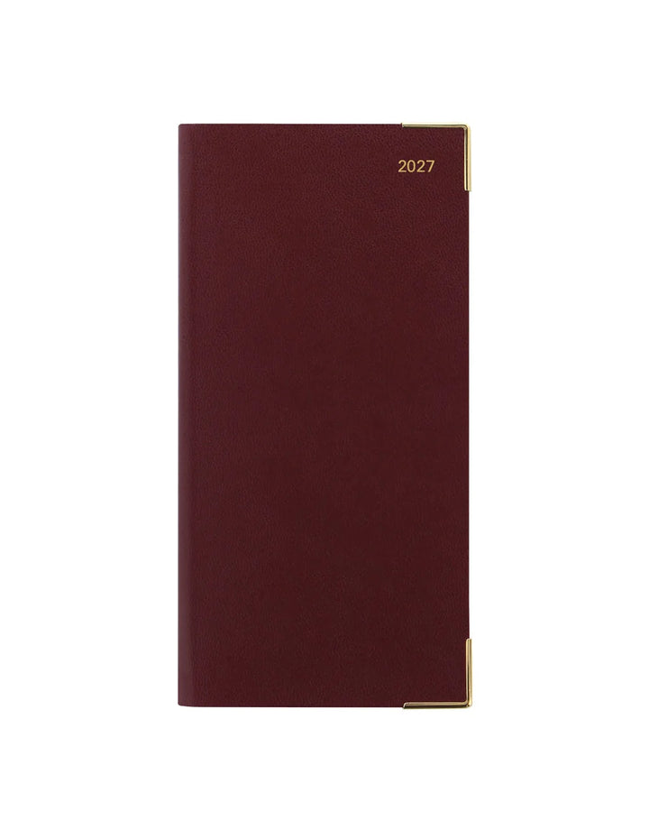 Letts of London - 2027 Classic Slim Landscape Week to View Planner with Appointments and Planners - English - Burgundy