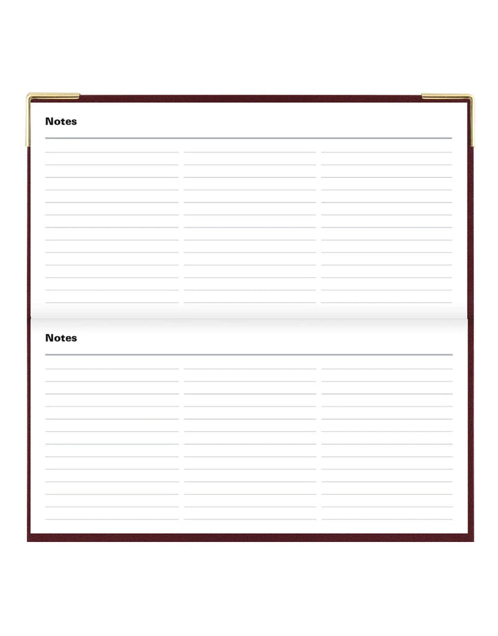 Letts of London - 2027 Classic Slim Landscape Week to View Planner with Appointments and Planners - English - Burgundy