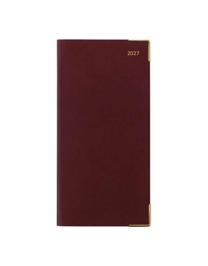 Letts of London - 2027 Classic Slim Week to View Planner with Monthly Planners - English - Burgundy